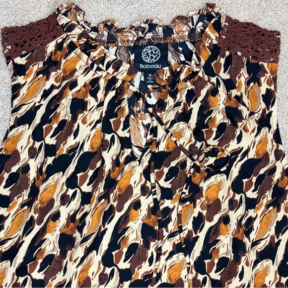Bobeau Brown & Cream Abstract Print Sleeveless Blouse | Size M | NWOT - Picture 4 of 8